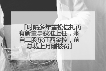 时隔多年雪松信托再有新董事获准上任，来自二股东江西金控，前总裁上月刚被罚