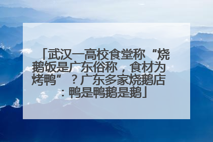 武汉一高校食堂称“烧鹅饭是广东俗称，食材为烤鸭”？广东多家烧鹅店：鸭是鸭鹅是鹅