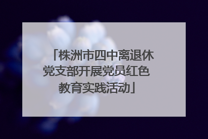 株洲市四中离退休党支部开展党员红色教育实践活动