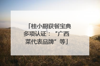 桂小厨获餐宝典多项认证：“广西菜代表品牌”等