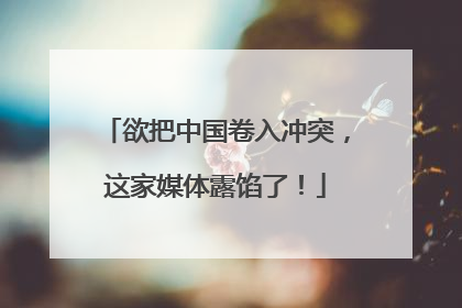 欲把中国卷入冲突，这家媒体露馅了！