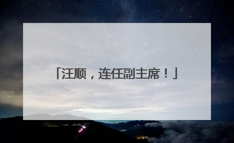 汪顺，连任副主席！