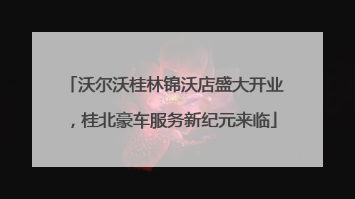 沃尔沃桂林锦沃店盛大开业，桂北豪车服务新纪元来临