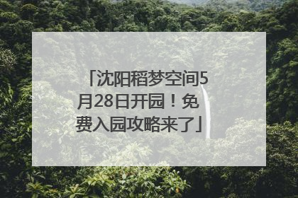 沈阳稻梦空间5月28日开园！免费入园攻略来了