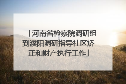 河南省检察院调研组到濮阳调研指导社区矫正和财产执行工作