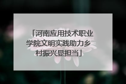 河南应用技术职业学院文明实践助力乡村振兴显担当