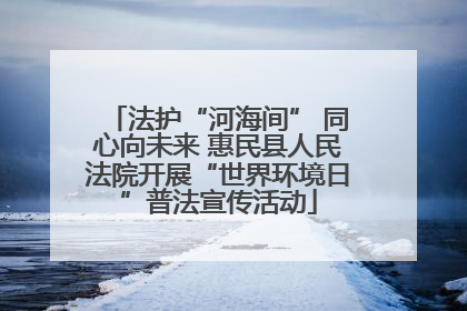 法护“河海间” 同心向未来 惠民县人民法院开展“世界环境日”普法宣传活动
