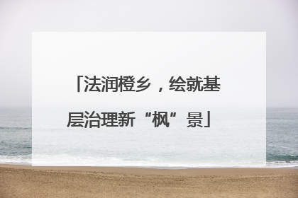 法润橙乡，绘就基层治理新“枫”景
