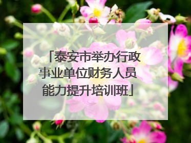 泰安市举办行政事业单位财务人员能力提升培训班