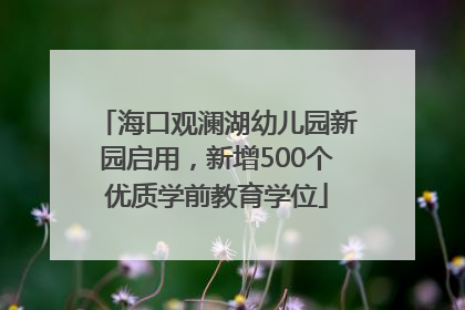 海口观澜湖幼儿园新园启用，新增500个优质学前教育学位