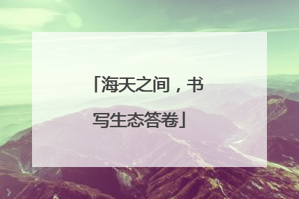 海天之间，书写生态答卷