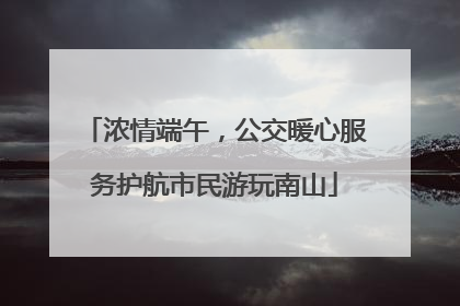 浓情端午，公交暖心服务护航市民游玩南山