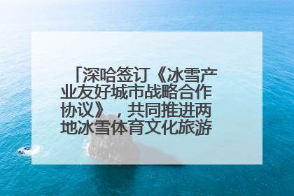 深哈签订《冰雪产业友好城市战略合作协议》，共同推进两地冰雪体育文化旅游高质量发展