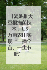 渑池推大豆根瘤菌技术，1.3万亩农田实现“一播全苗、一生节肥”