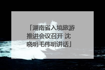 湖南省入境旅游推进会议召开 沈晓明毛伟明讲话
