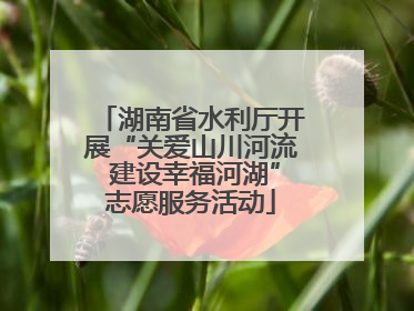 湖南省水利厅开展“关爱山川河流 建设幸福河湖”志愿服务活动