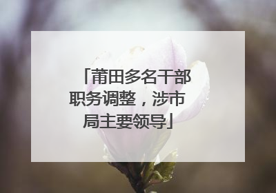 莆田多名干部职务调整，涉市局主要领导