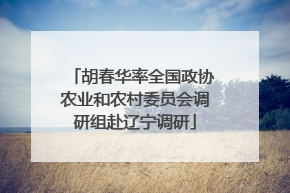 胡春华率全国政协农业和农村委员会调研组赴辽宁调研