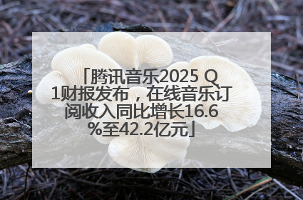 腾讯音乐2025 Q1财报发布，在线音乐订阅收入同比增长16.6%至42.2亿元