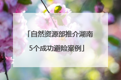 自然资源部推介湖南5个成功避险案例