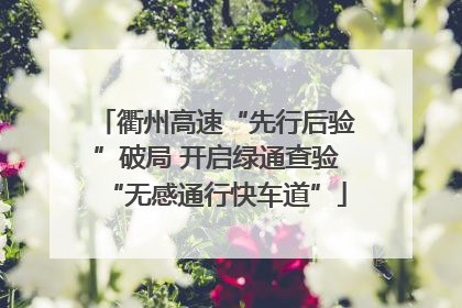 衢州高速“先行后验”破局 开启绿通查验“无感通行快车道”