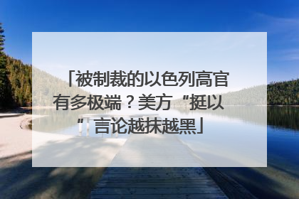 被制裁的以色列高官有多极端？美方“挺以”言论越抹越黑