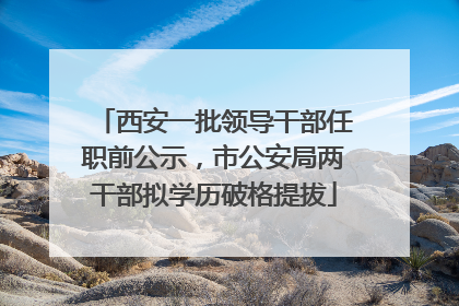 西安一批领导干部任职前公示，市公安局两干部拟学历破格提拔