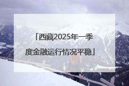 西藏2025年一季度金融运行情况平稳