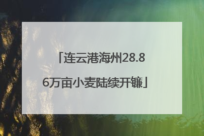 连云港海州28.86万亩小麦陆续开镰