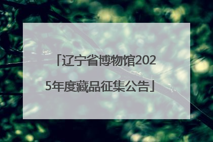 辽宁省博物馆2025年度藏品征集公告