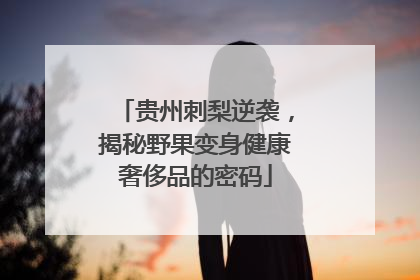 贵州刺梨逆袭，揭秘野果变身健康奢侈品的密码