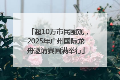 超10万市民围观，2025年广州国际龙舟邀请赛圆满举行
