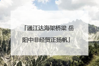 通江达海架桥梁 岳阳中非经贸正扬帆