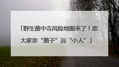 野生菌中毒风险地图来了！愿大家亲“菌子”远“小人”