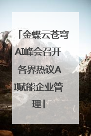 金蝶云苍穹AI峰会召开 各界热议AI赋能企业管理