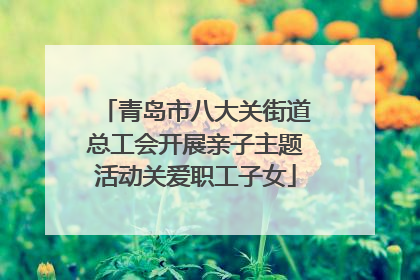 青岛市八大关街道总工会开展亲子主题活动关爱职工子女