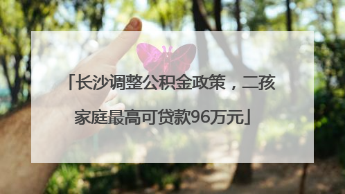 长沙调整公积金政策，二孩家庭最高可贷款96万元