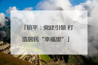 镇平：党建引领 打造居民“幸福里”