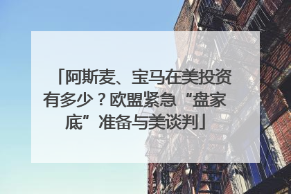 阿斯麦、宝马在美投资有多少？欧盟紧急“盘家底”准备与美谈判