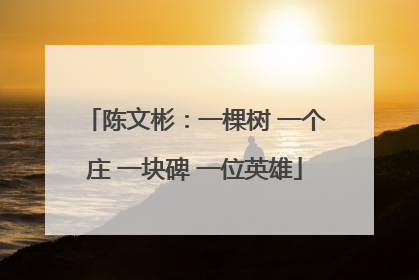 陈文彬：一棵树 一个庄 一块碑 一位英雄