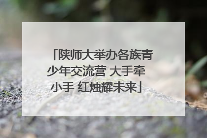 陕师大举办各族青少年交流营 大手牵小手 红烛耀未来