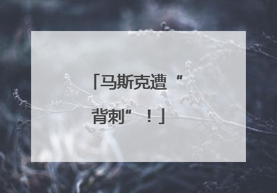 马斯克遭“背刺”！