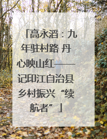 高永滔：九年驻村路 丹心映山红——记印江自治县乡村振兴“续航者”