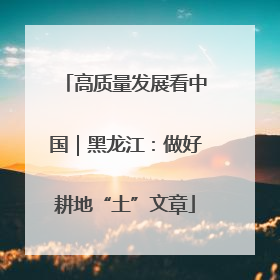高质量发展看中国｜黑龙江：做好耕地“土”文章