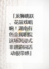 龙狮跳跃、花鼓戏唱响！湖南有色金属职院这场沉浸式非遗游园活动很带感