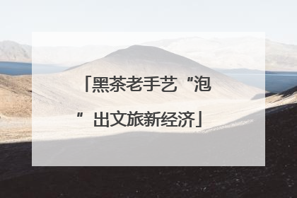 黑茶老手艺“泡”出文旅新经济