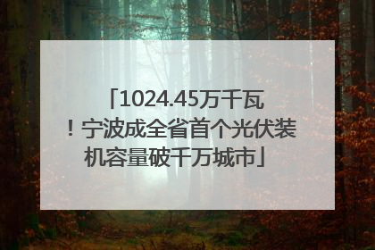 1024.45万千瓦！宁波成全省首个光伏装机容量破千万城市