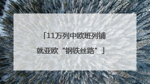 11万列中欧班列铺就亚欧“钢铁丝路”