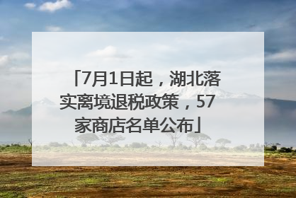 7月1日起，湖北落实离境退税政策，57家商店名单公布