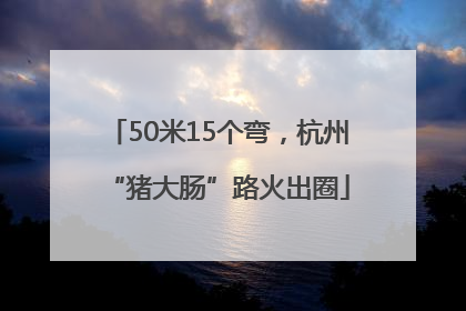 50米15个弯，杭州“猪大肠”路火出圈